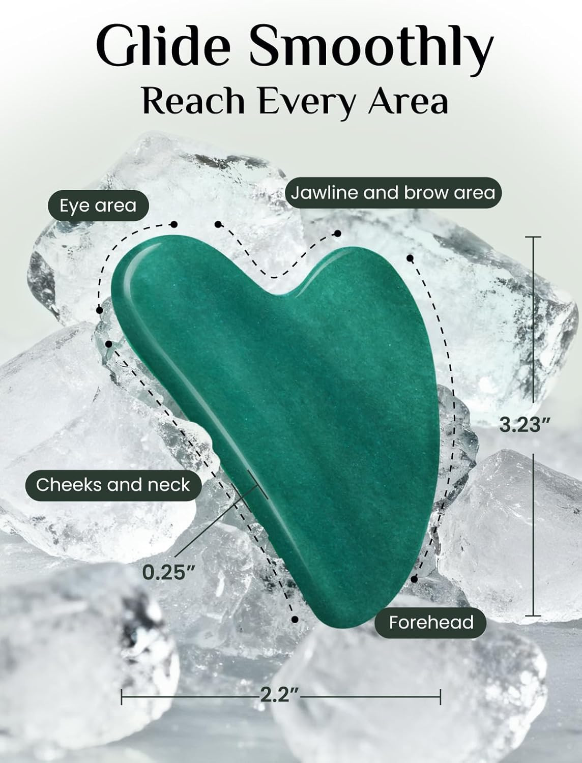 Gua Sha Facial Tools: Jade Stone Guasha Tool for Face Acupuncture Therapy, Facia