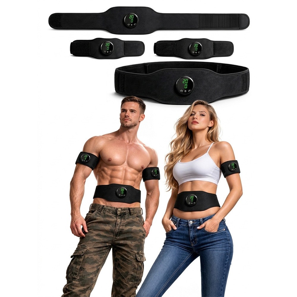 Next Gen Ultra EMS Muscle Stimulator Rechargeable Fitness AB Belt Toning Set