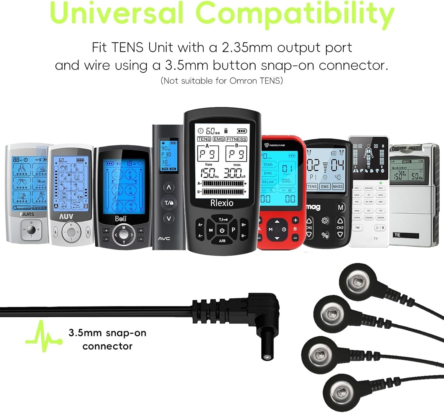 Universal Compatibility TENS Unit Electrode Pads – 20 Pack for Efficient Therapy