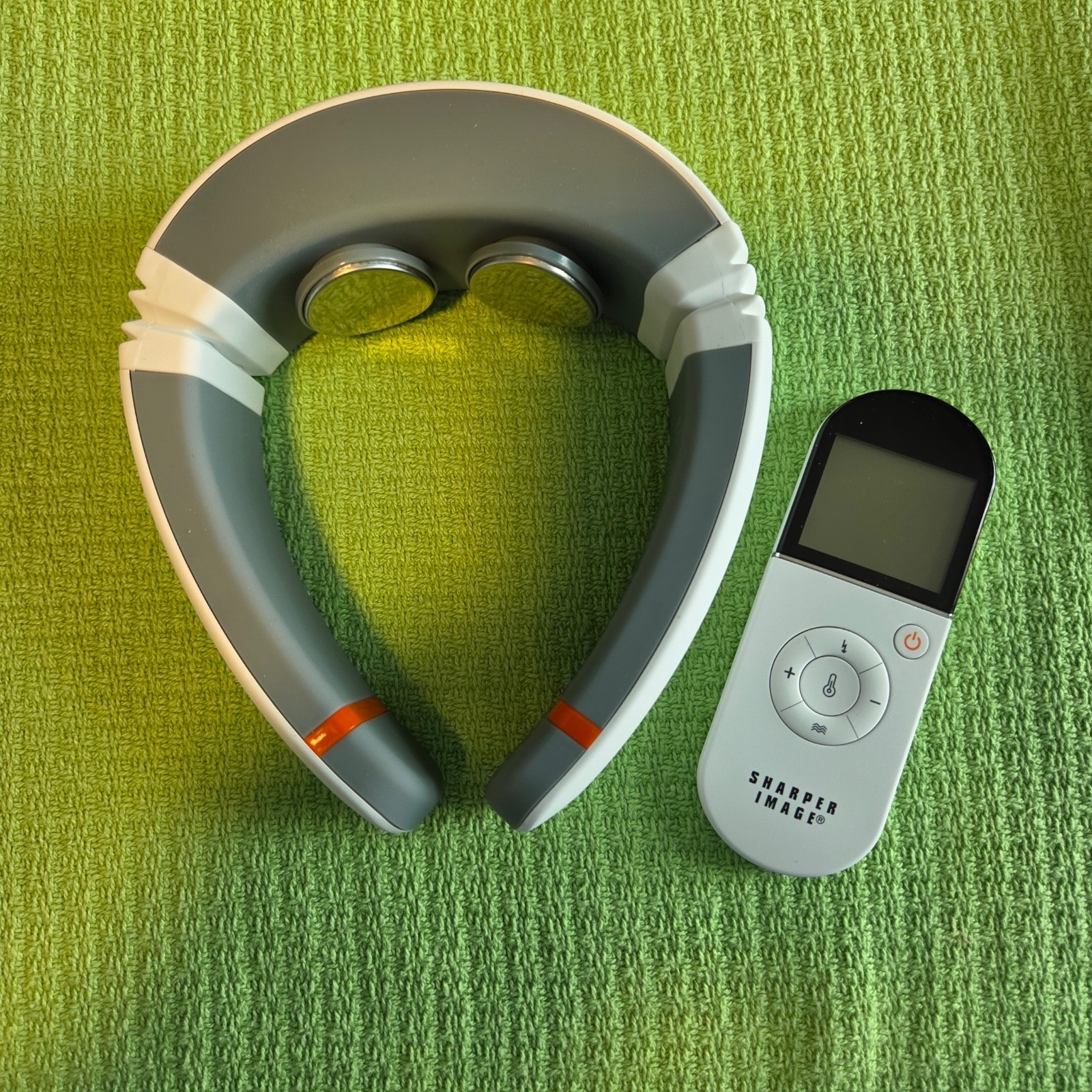 Massager for neck. Heated. Remote control. Used a few times.