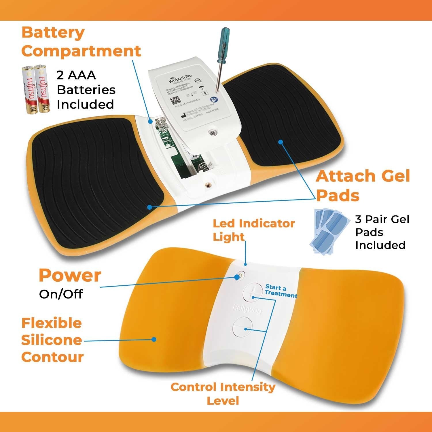 Wireless TENS Unit for Back Pain Relief & Recovery, Wearable Muscle Stimulator,