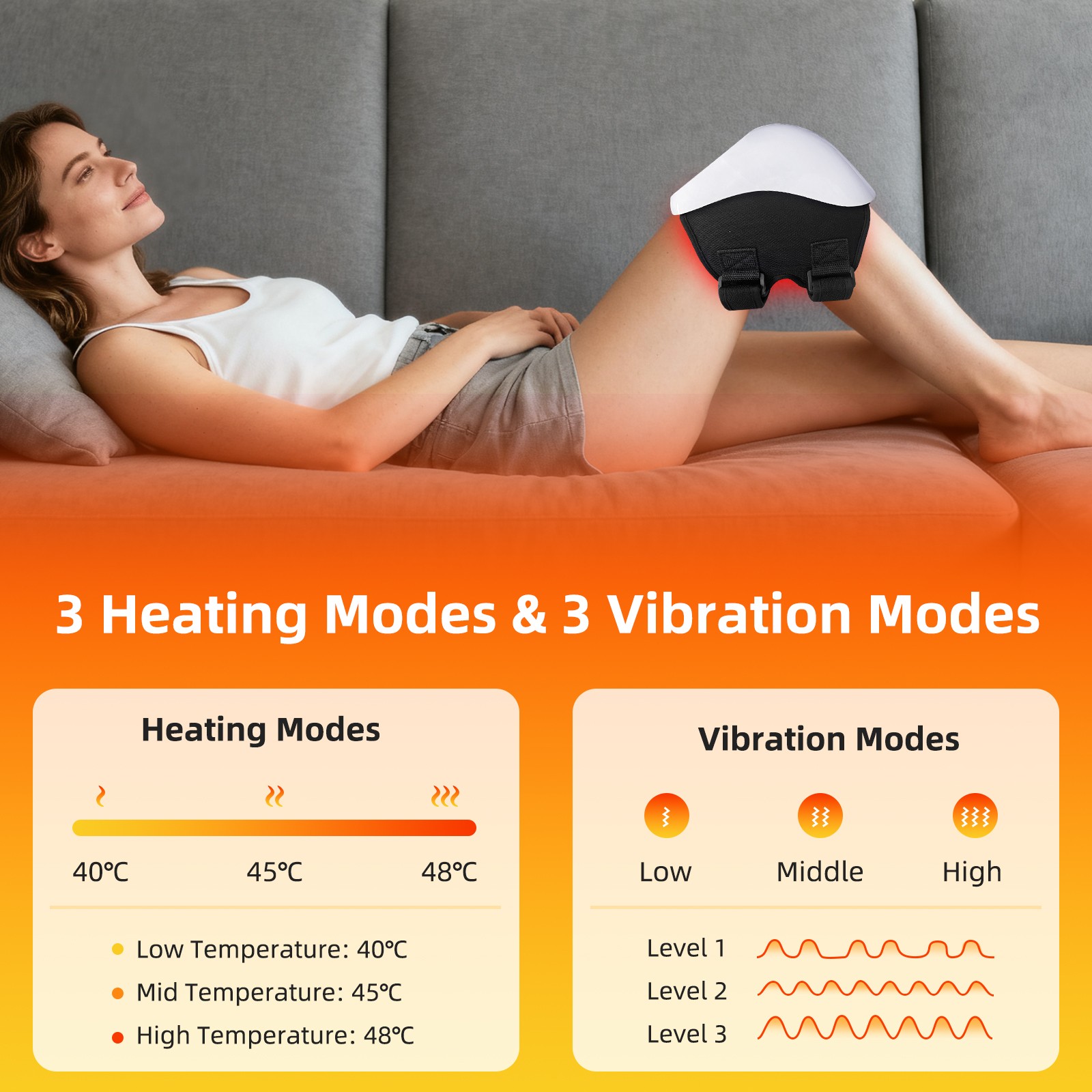 Advanced Knee Massager with Heat and Vibration for Sports Injury Recovery Device