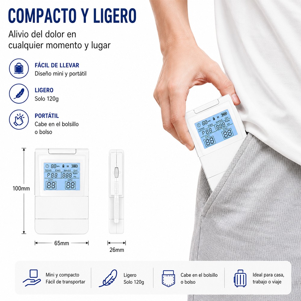 4 Channel TENS EMS Muscle Stimulator Rechargeable Pain Relief Massager Unit LCD
