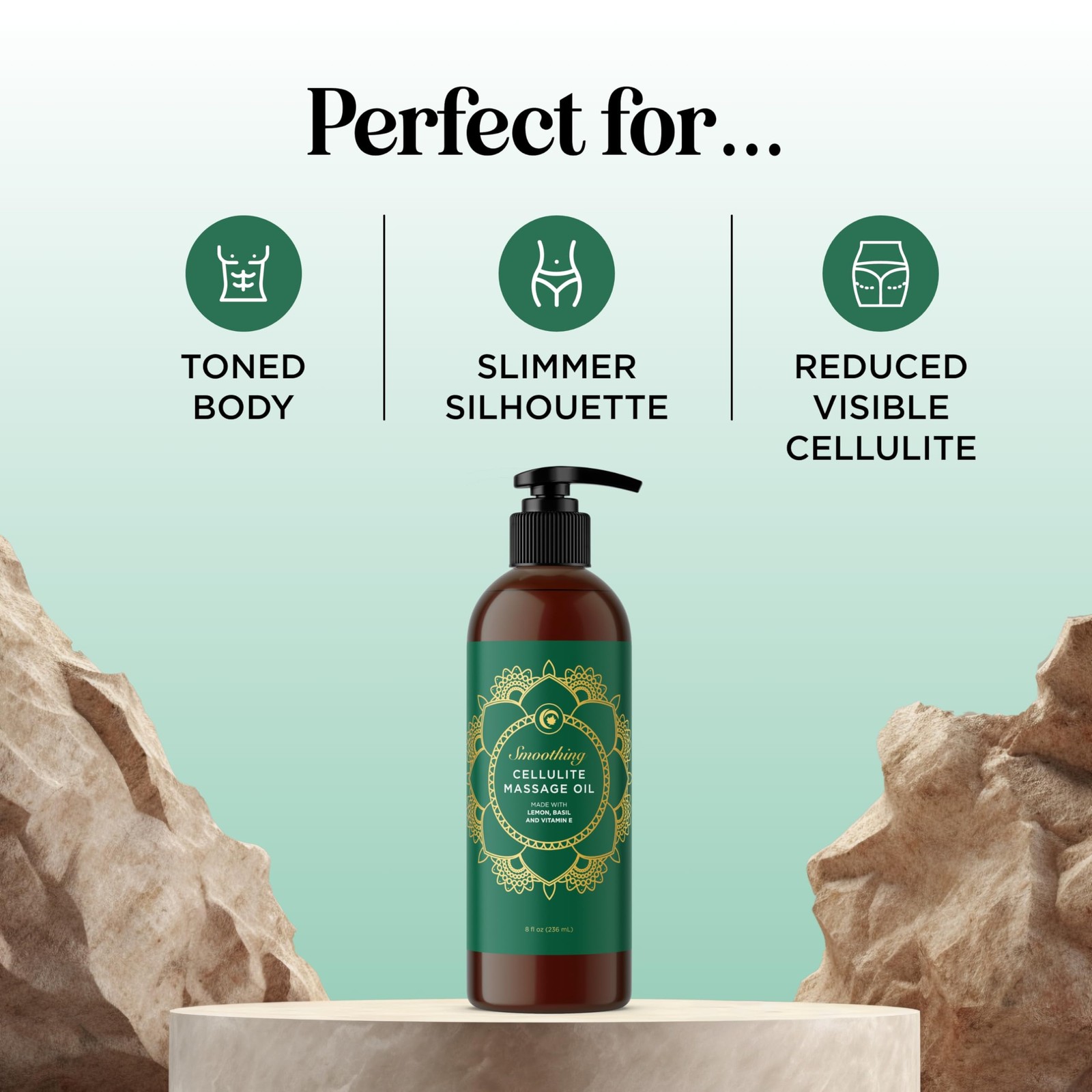 Smoothing Anti Cellulite Massage Oil – Slimming 8 Fl Oz (Pack of 1), Amber