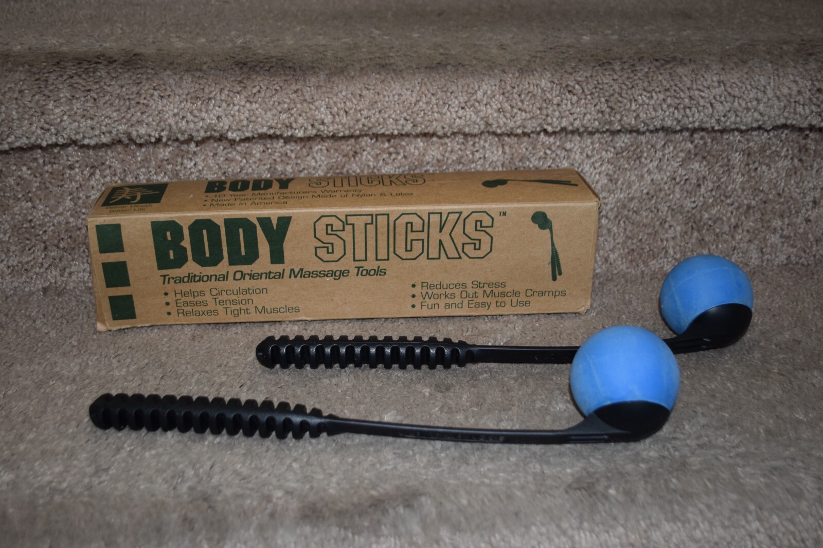 RARE Body Sticks Traditional Oriental Massage Tools Stress Relieving