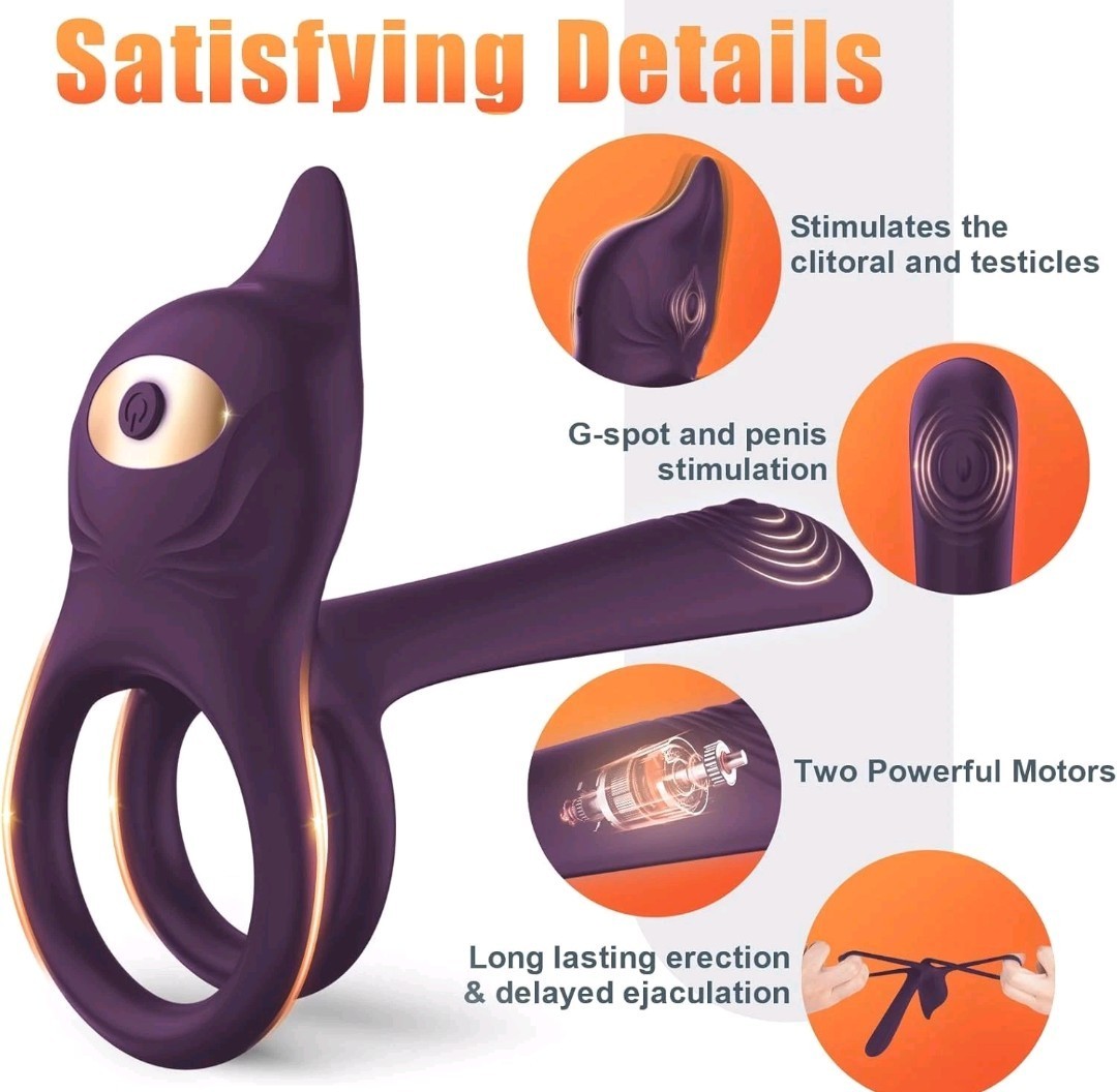 Couple Dual Band Vibrating w/ Remote & Shaft Sleeve Silicone ABS New Sealed