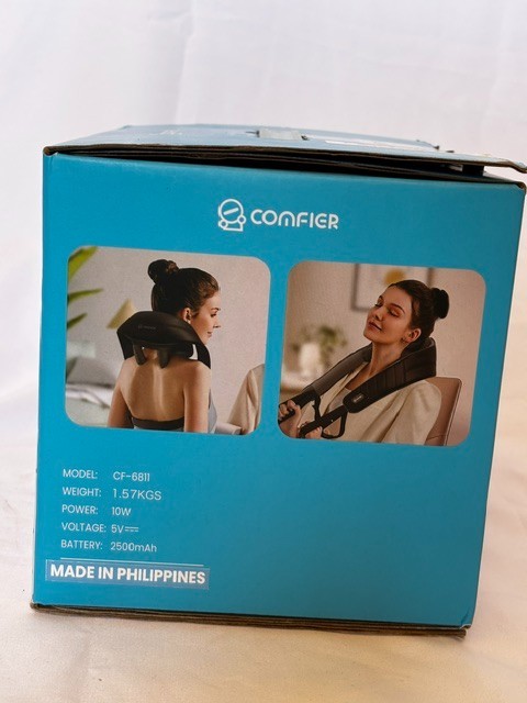 COMFIER Cordless Neck Massager w/ Heat 4D Shiatsu Deep Tissue Shoulder Massage