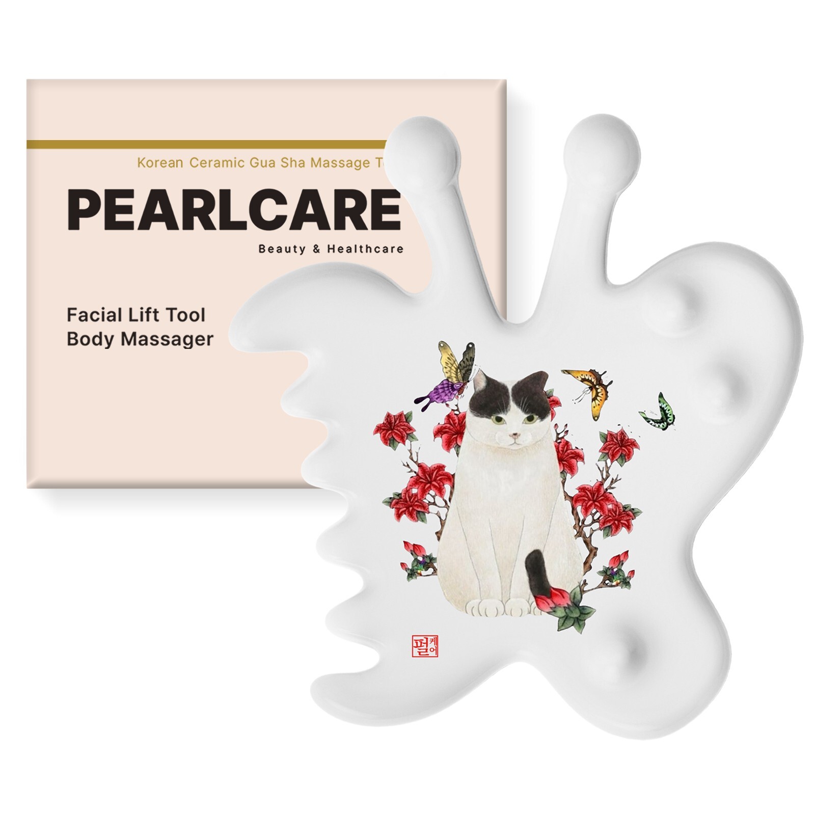 PEARLCARE Korean Handmade Ceramic Gua Sha Massage Tool Body&Face&Muscle Relief