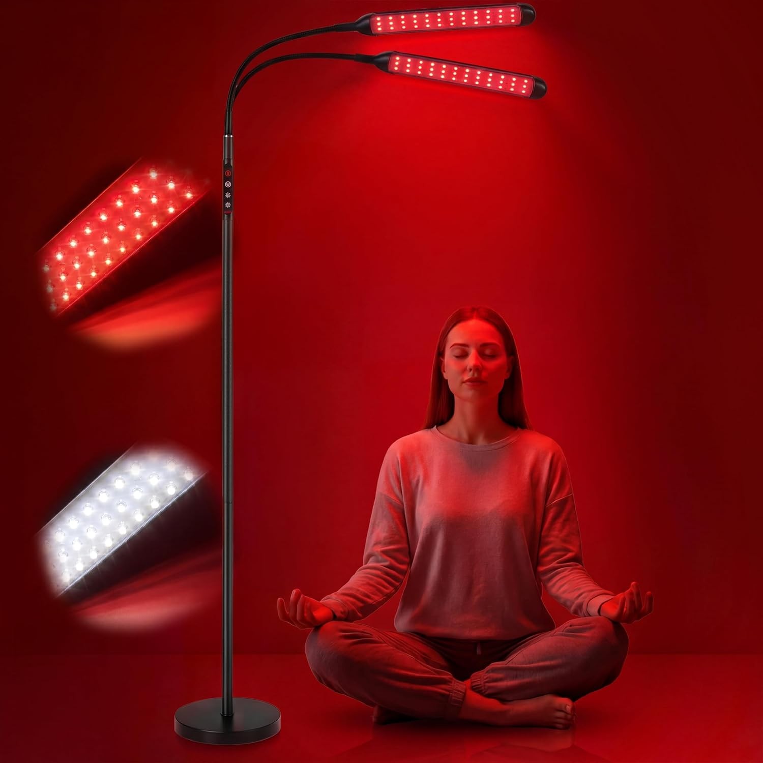 LifePro Lumaglow Dual Red Light Therapy Lamp – Black (Open Box)