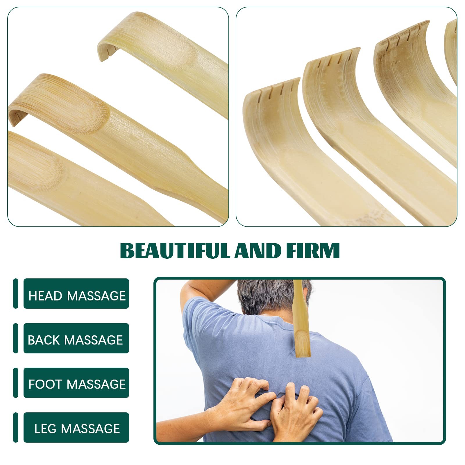 12 PCS Natural Bamboo Back Scratcher Traditional Wooden Back ScratcherLong Back