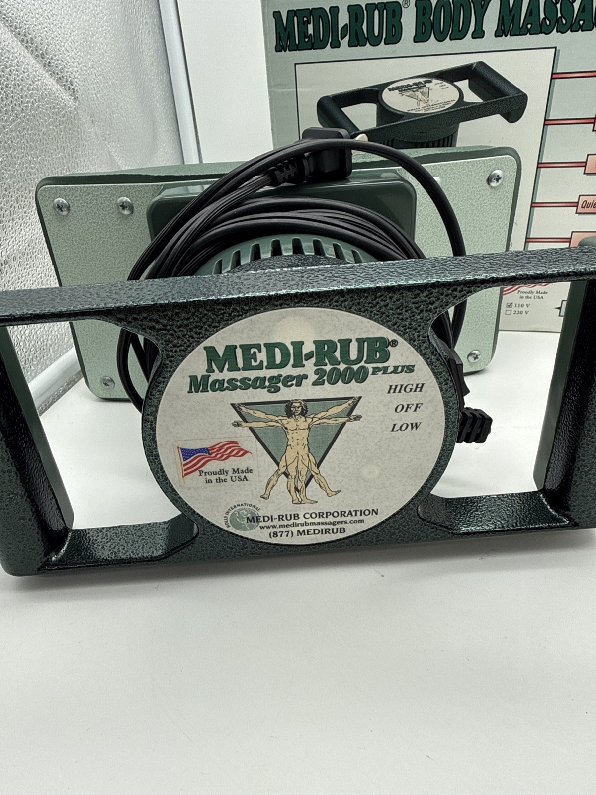Medi-Rub Body Massager 2000 Plus MR-2 Powerful 2-Speed Motor USA Tested Working