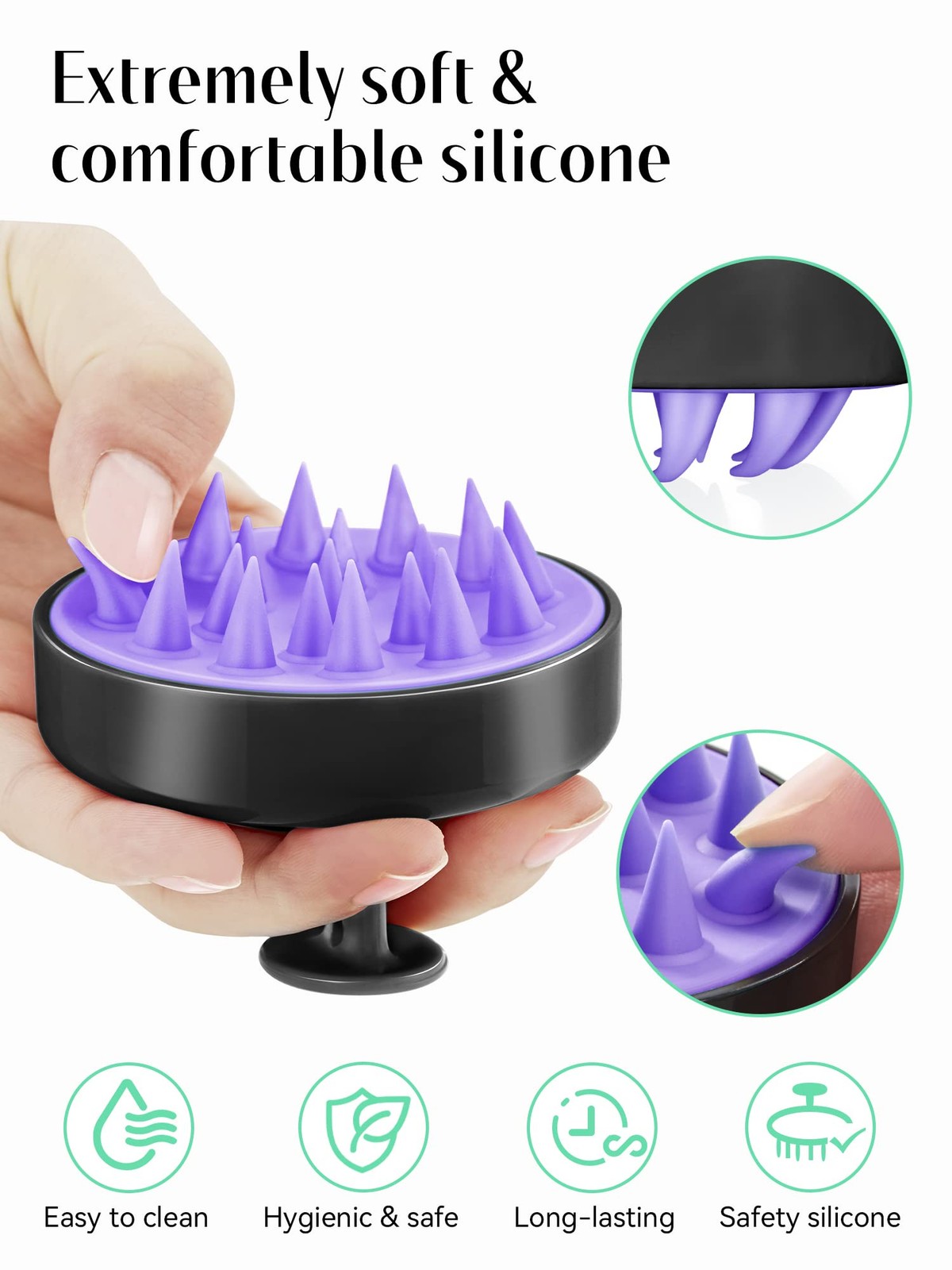 Scalp Massager Hair Growth, Soft Silicone Scalp Scrubber Shampoo Brush for Exfol