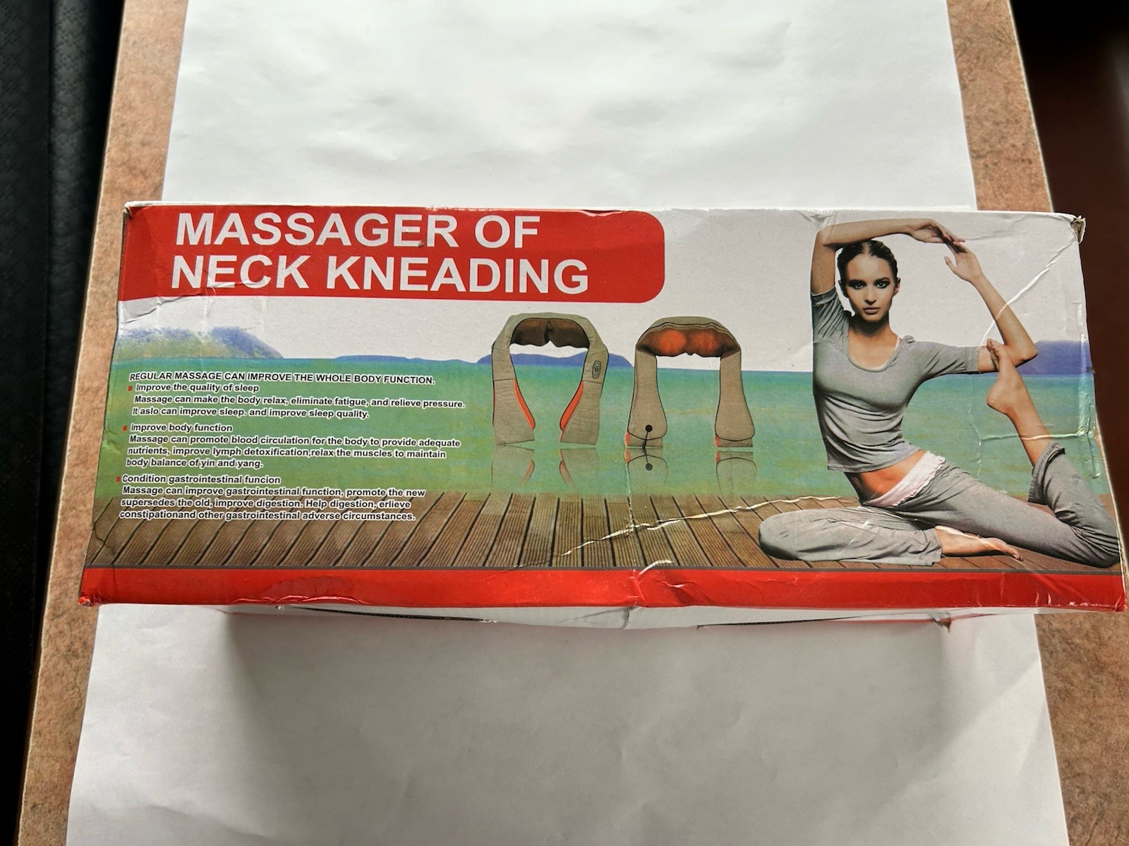 Electric Neck Massager Kneading Device for Neck Beige Orange