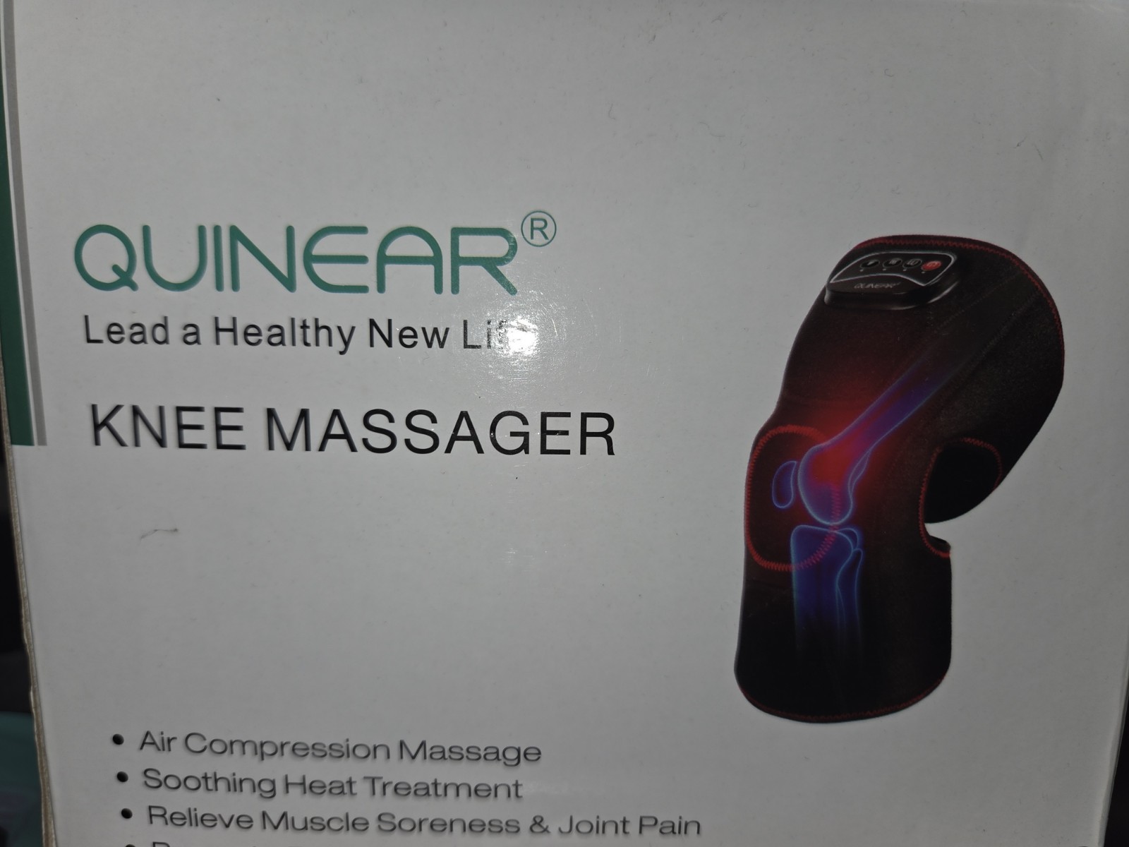 QUINEAR Knee Massager w/Heat Air Compression Leg Knee Brace Read DESCRIPTION