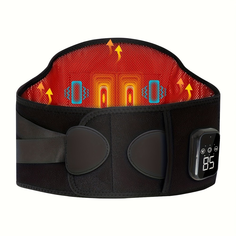 Electric Lower Back Massager for Pain Relief Heated Vibration Waist Lumbar Belt