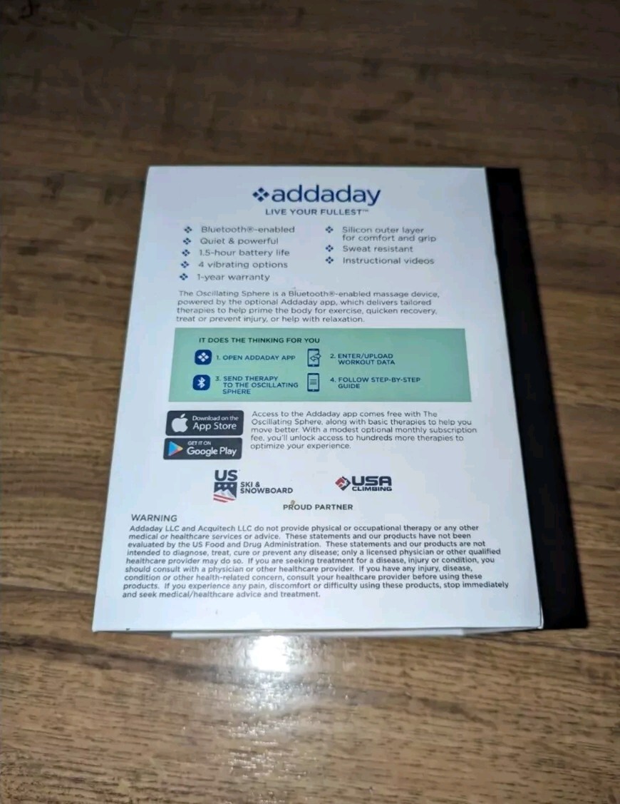 Addaday The Oscillating Sphere Massager Bluetooth Enabled Rechargeable