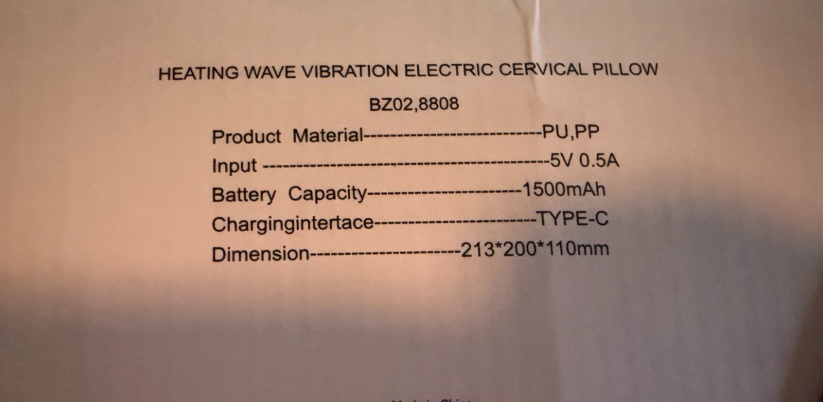 NEW PORTABLE 3 IN 1 Heating Wave Vibration Electric Cervical Pillow OPEN BOX