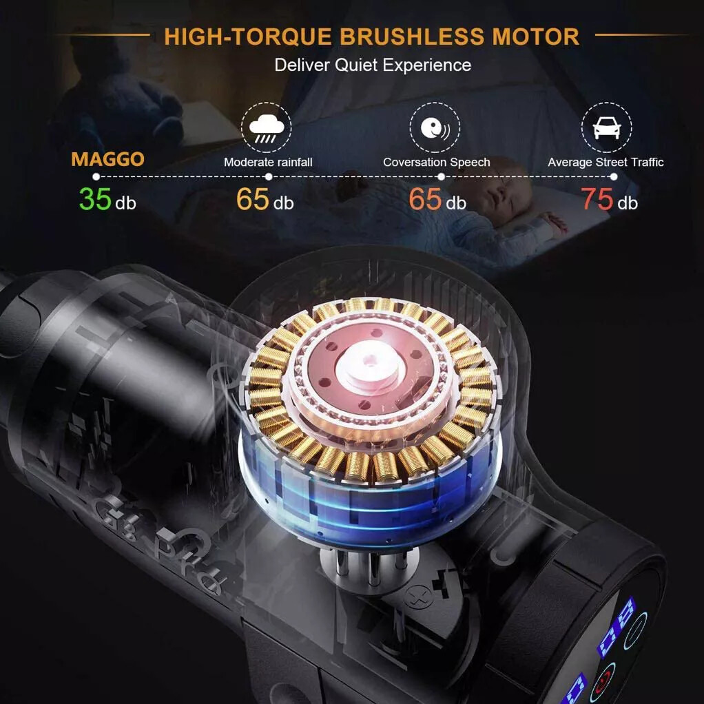Percussion Massage Gun | Muscle Relaxing Body Massager | 6 Heads | 30 Speed