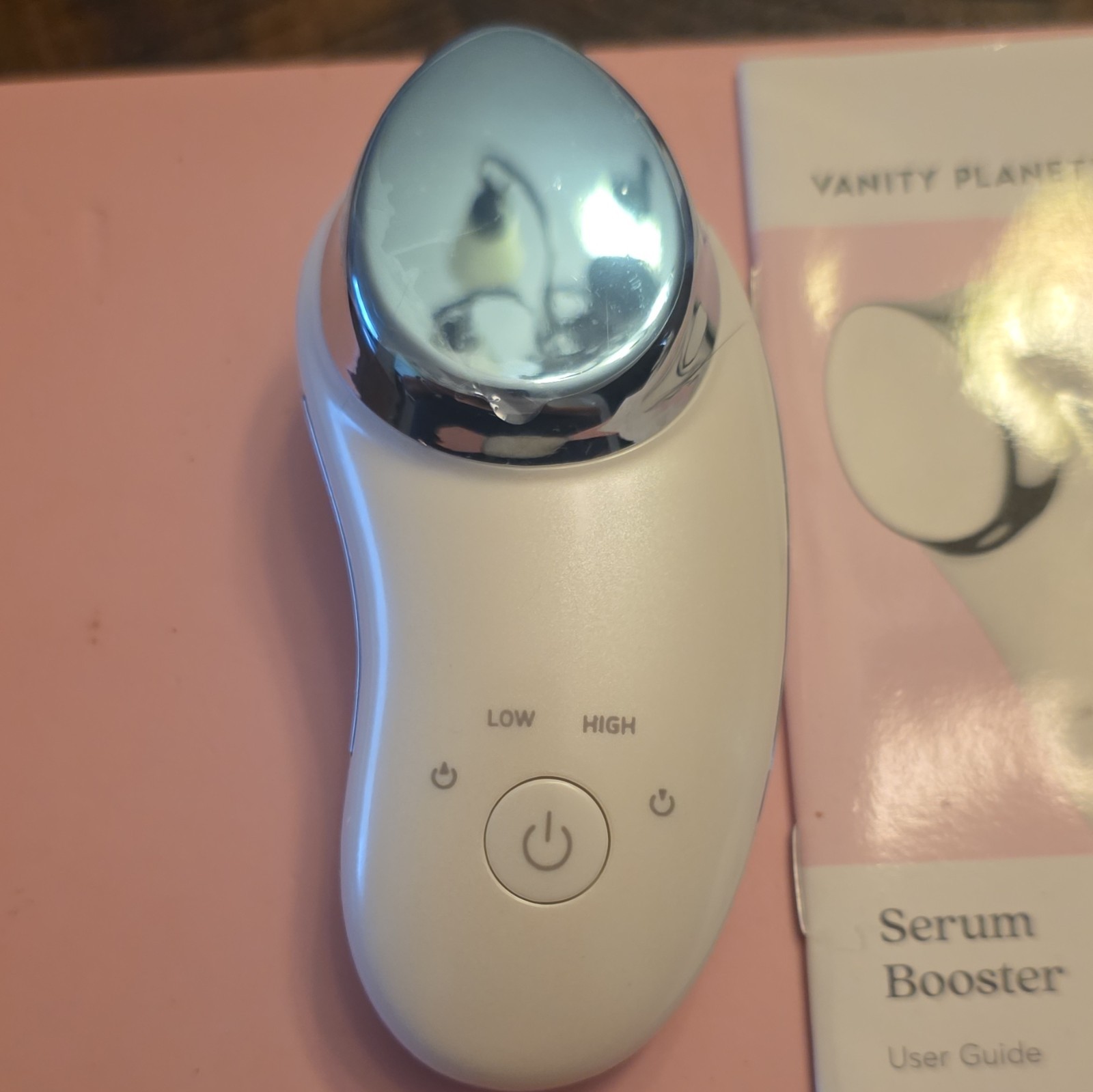 Vanity Planet Serum Booster Face & Eye Massager, Vibration, Handheld, White