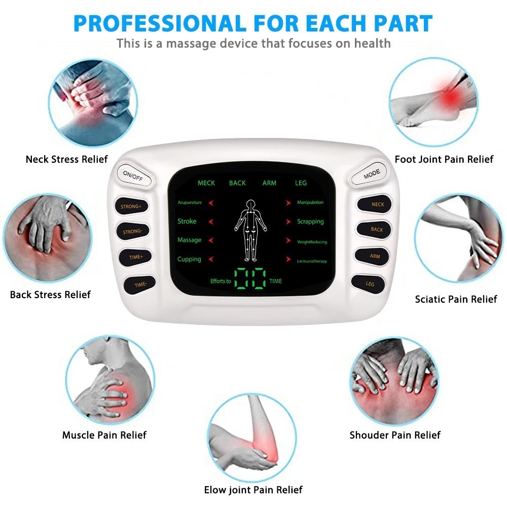 Electric Pulse Massager TENS Unit Muscle Stimulator Therapy Pain Relief
