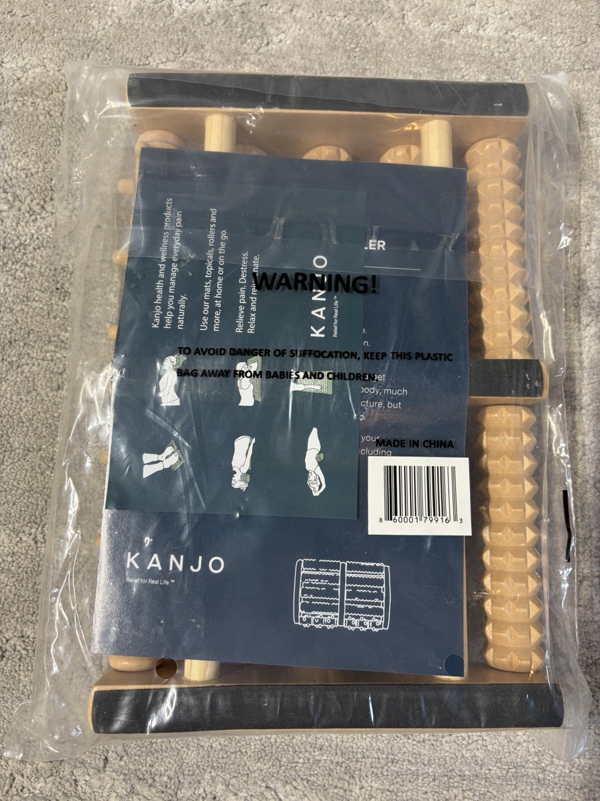 Kanjo Theraflow Wooden Foot Roller Massager Reflexology Rolling
