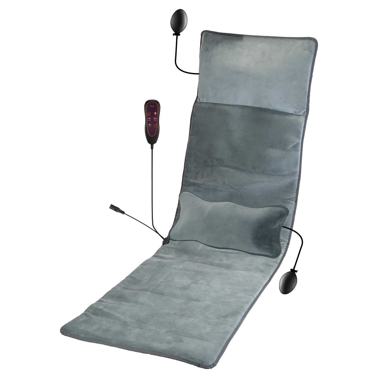 Full Body Electric Massage Mattress Pad Charcoal Relaxation Cushion w/ 10 Motor