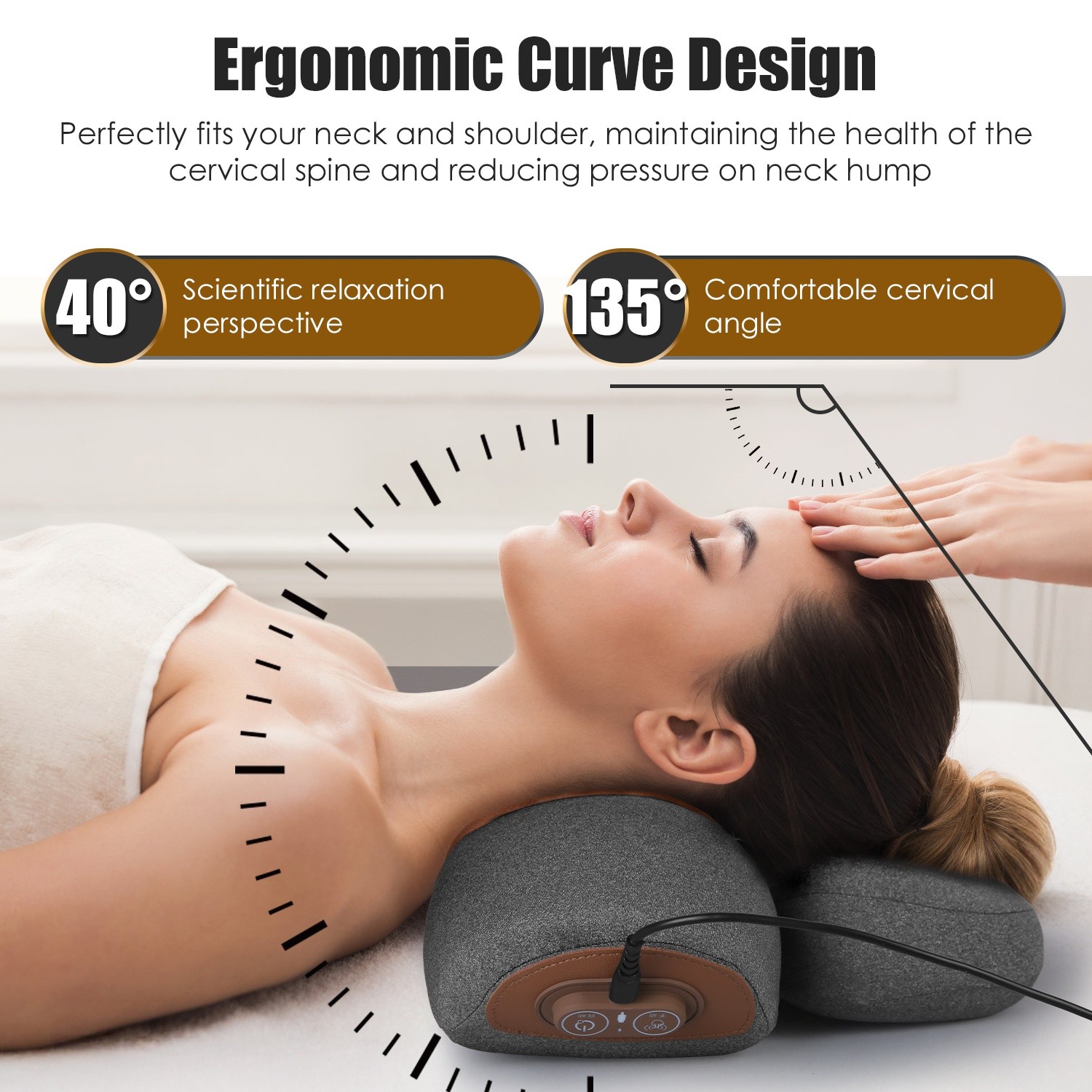 Back Massager w/ Heat, Neck Back Massager for Deep Tissue