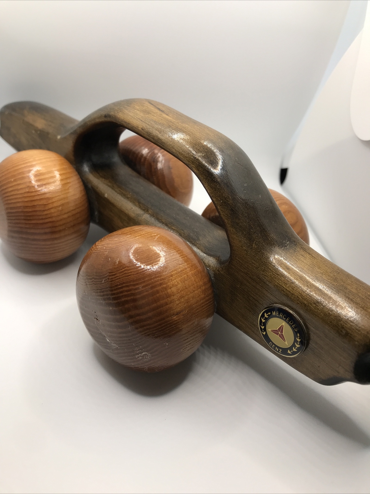 Mercedes Benz MB 380 SL Vintage Wood Sports Car Wooden Back Massager VGC