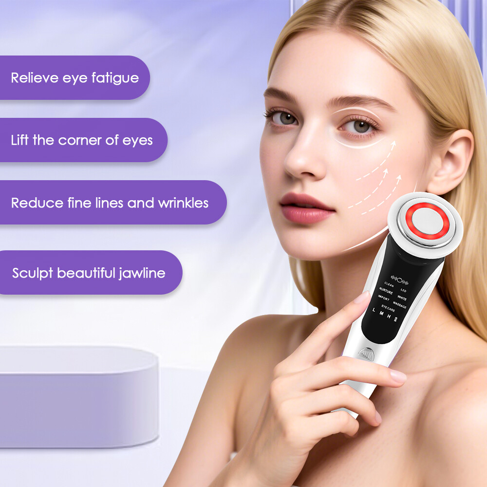 7-in-1 EMS Facial Massager LED Light Therapy Skin Tightening Rejuvenation Device