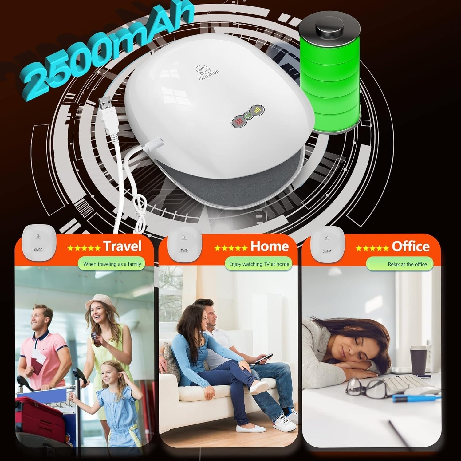 Hand Massager for Arthritis & Carpal Tunnel,Wireless Hand Massager with Heat…