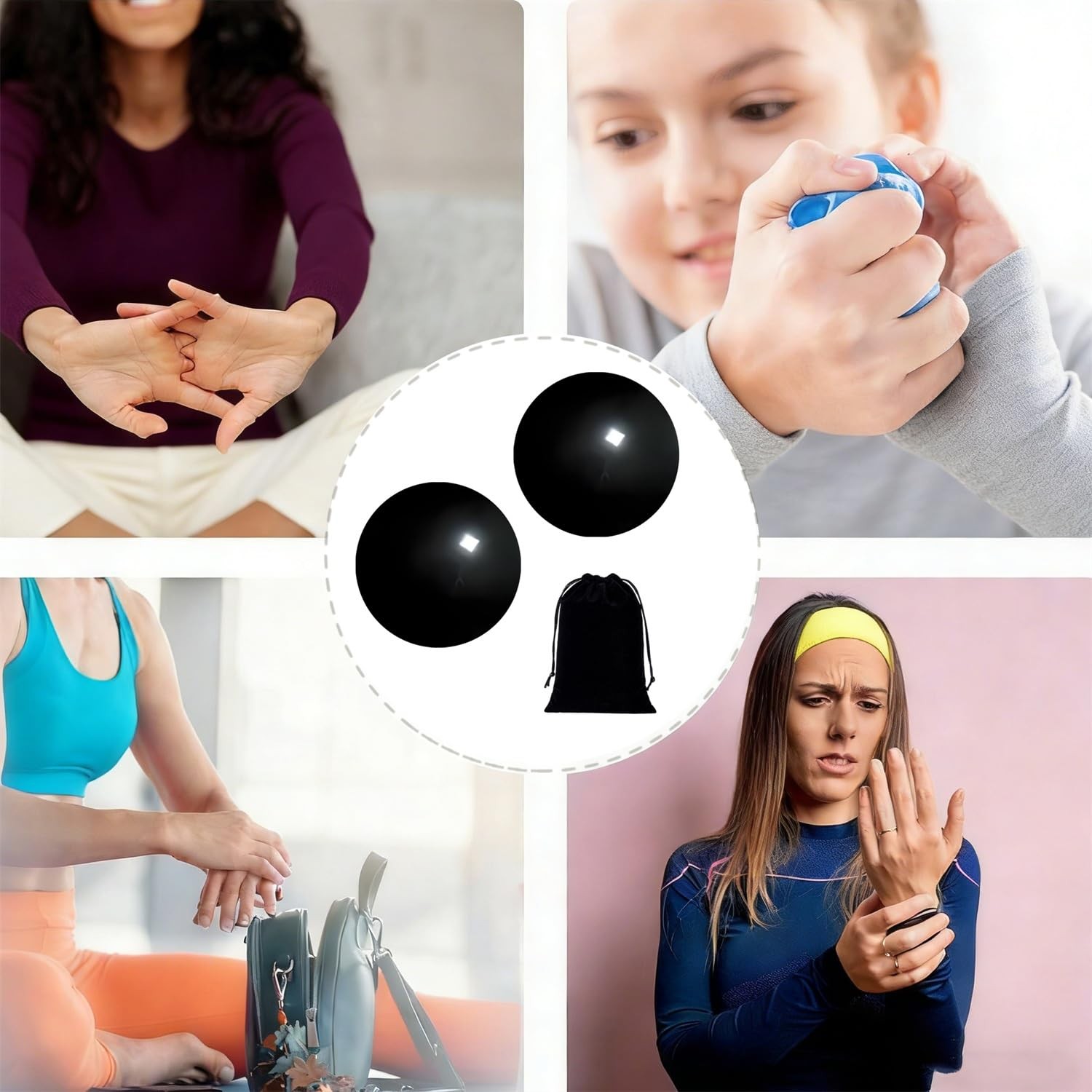 Hand Therapy Balls for Stress Relief,Baoding Balls for Women & Men,Marble Chi…