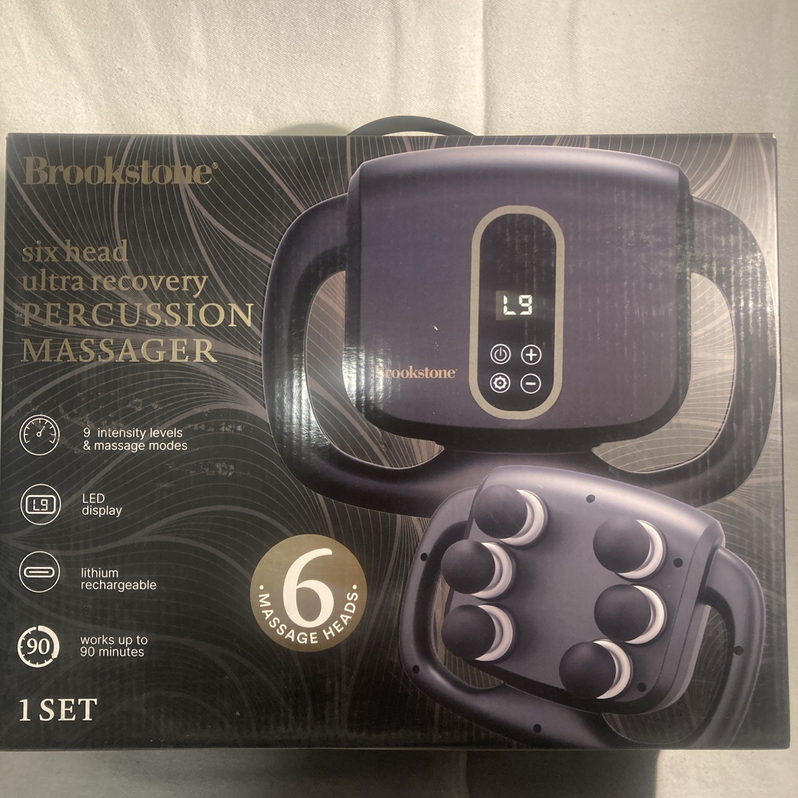 Brookstone Ultra Recovery 6-Head Percussion Massager with Adjustable Intensity