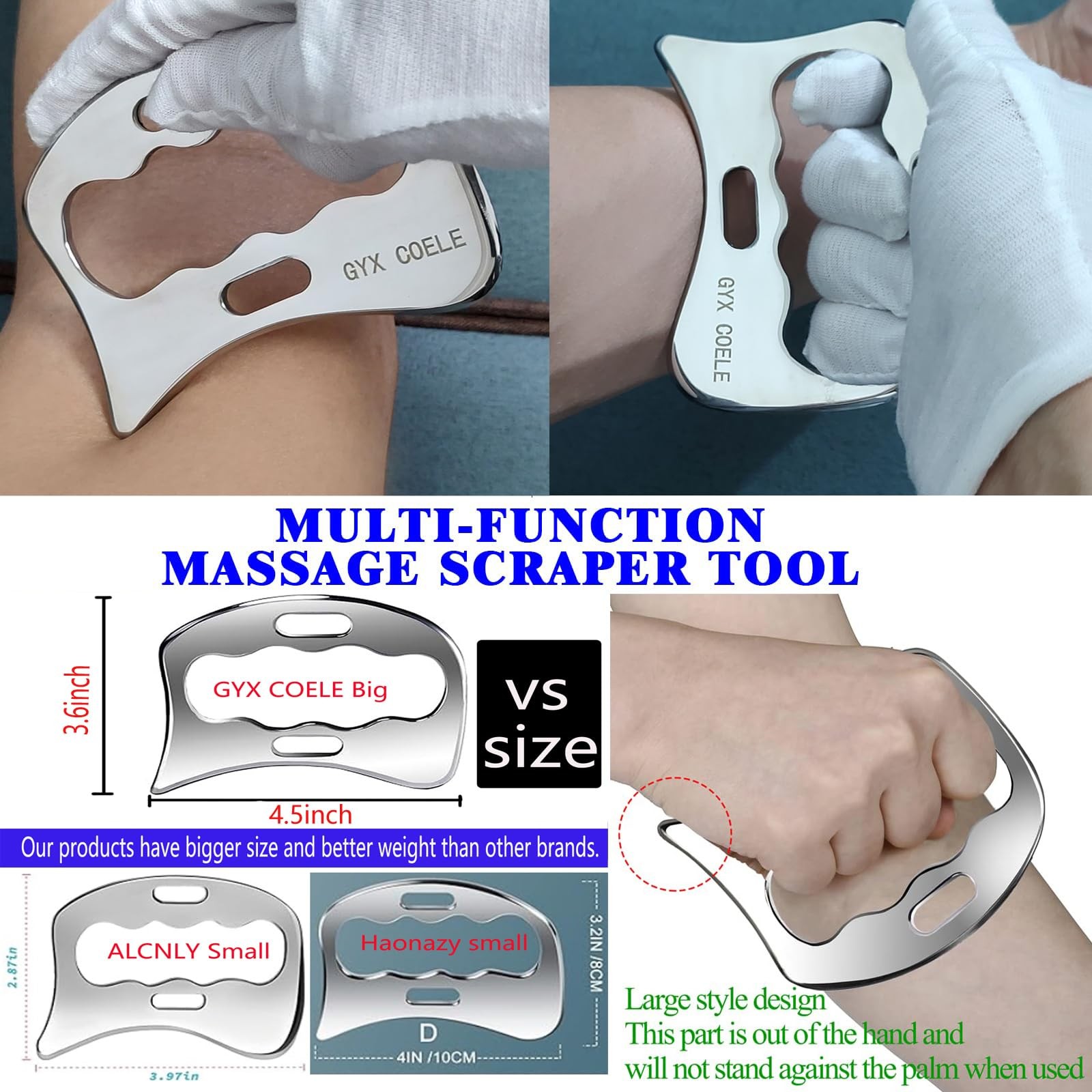 Muscle Scraper IASTM Tool Set 6 Stainless Steel Tools – Deep Tissue Massage Kit