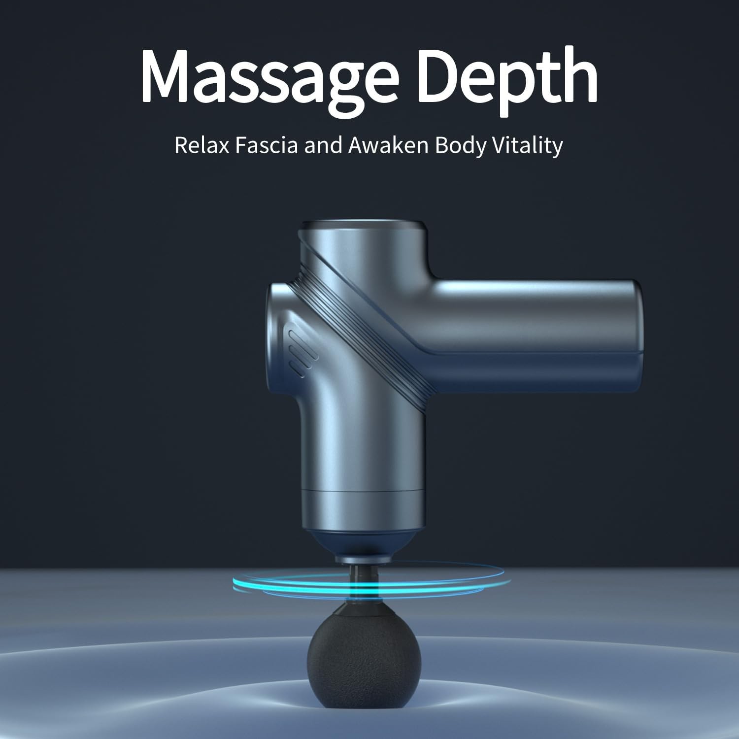 Deep Tissue Massage Gun Quiet Percussion Muscle Massager w 4 Heads 20 Speed