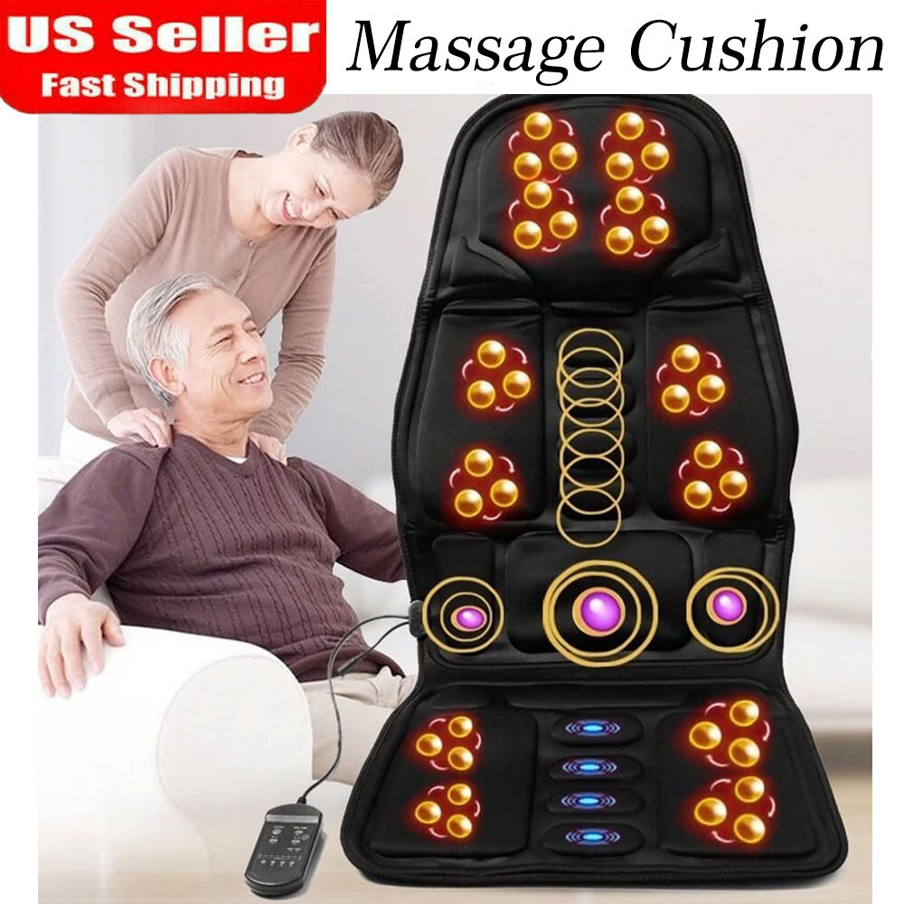 8 Mode Massage Seat Cushion with Heated Back Neck Massager Chair Home & Car