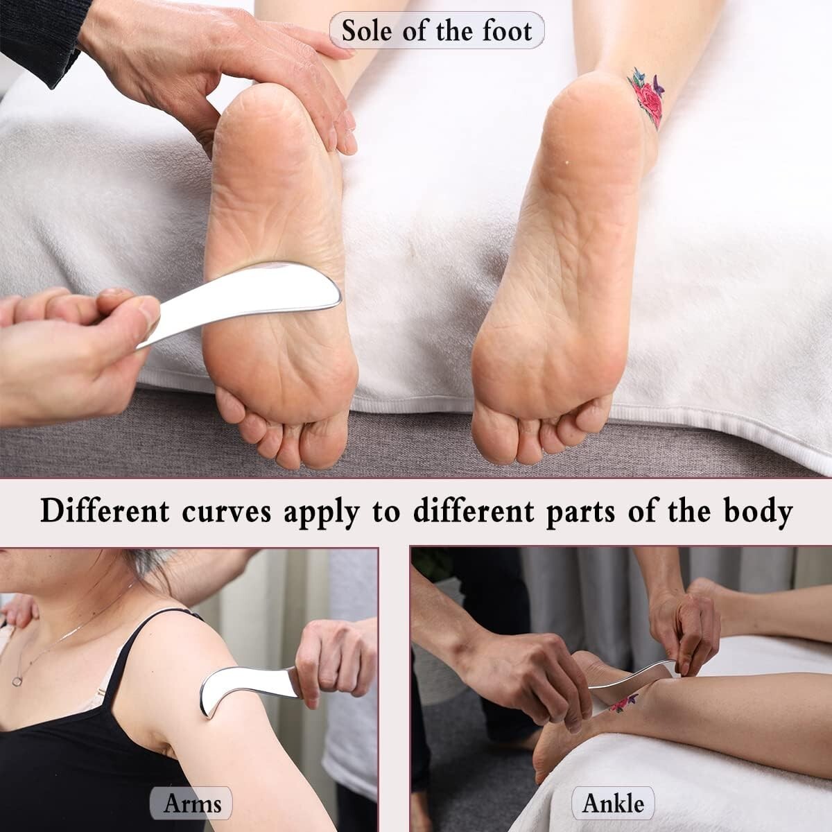 Stainless Steel Graston Tools-Guasha Scraping Massage Tool for Body Shaping New