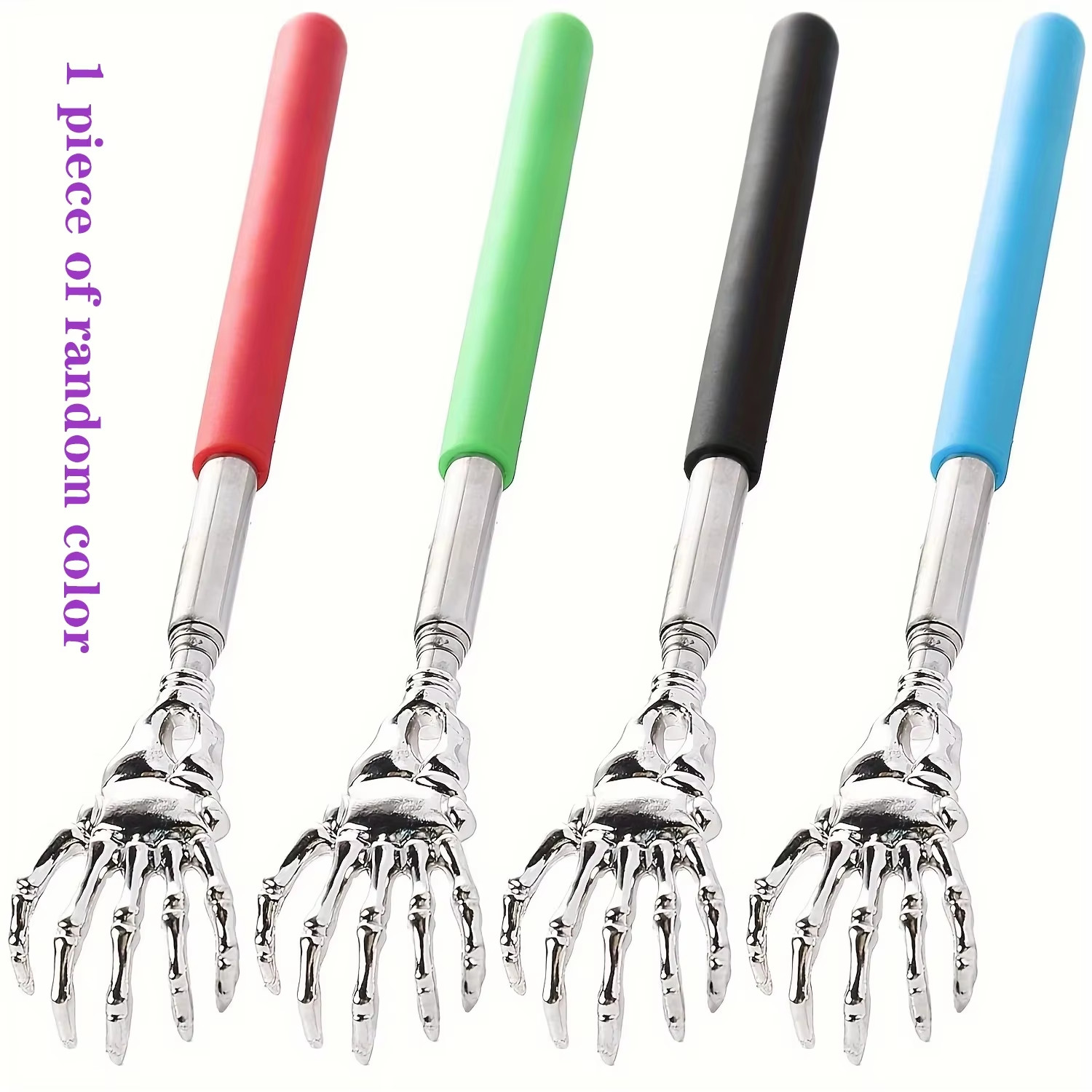 1Pc Random Color Stainless Steel Back Scratcher Telescopic Scratching Massager E