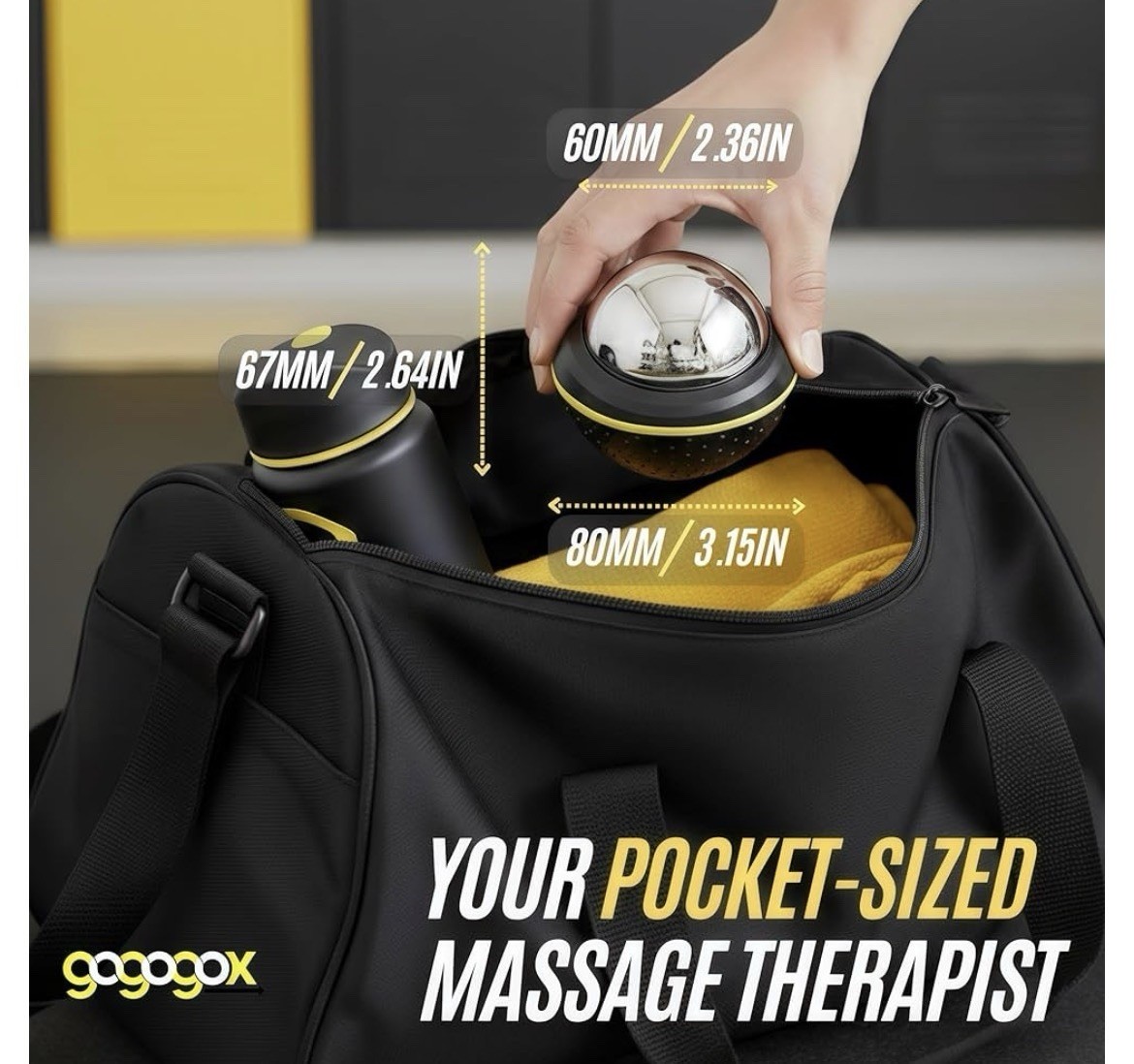 gogogox Cryosphere Hot/Cold Massage Roller Ball Manual Non-Slip 60mm Black