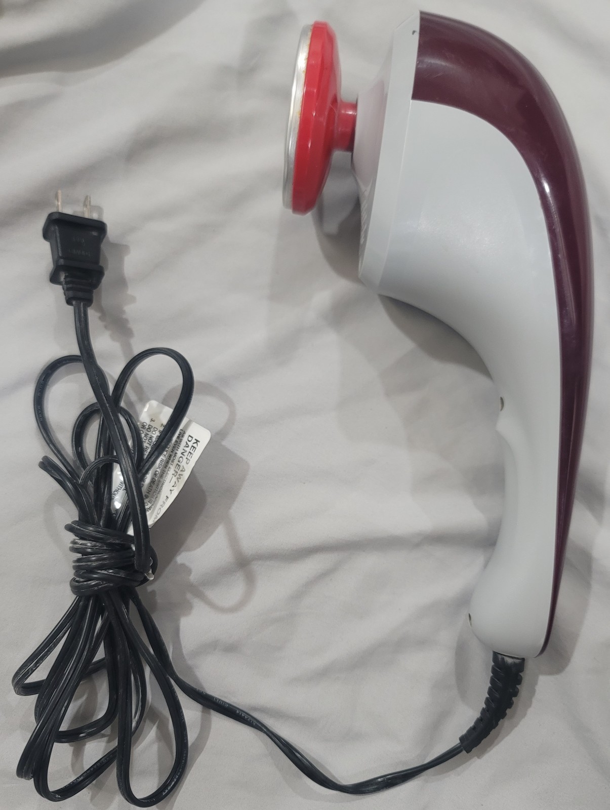 Wahl Heated Handheld Vibrating Massager Corded Electric Burgundy/White Full Body