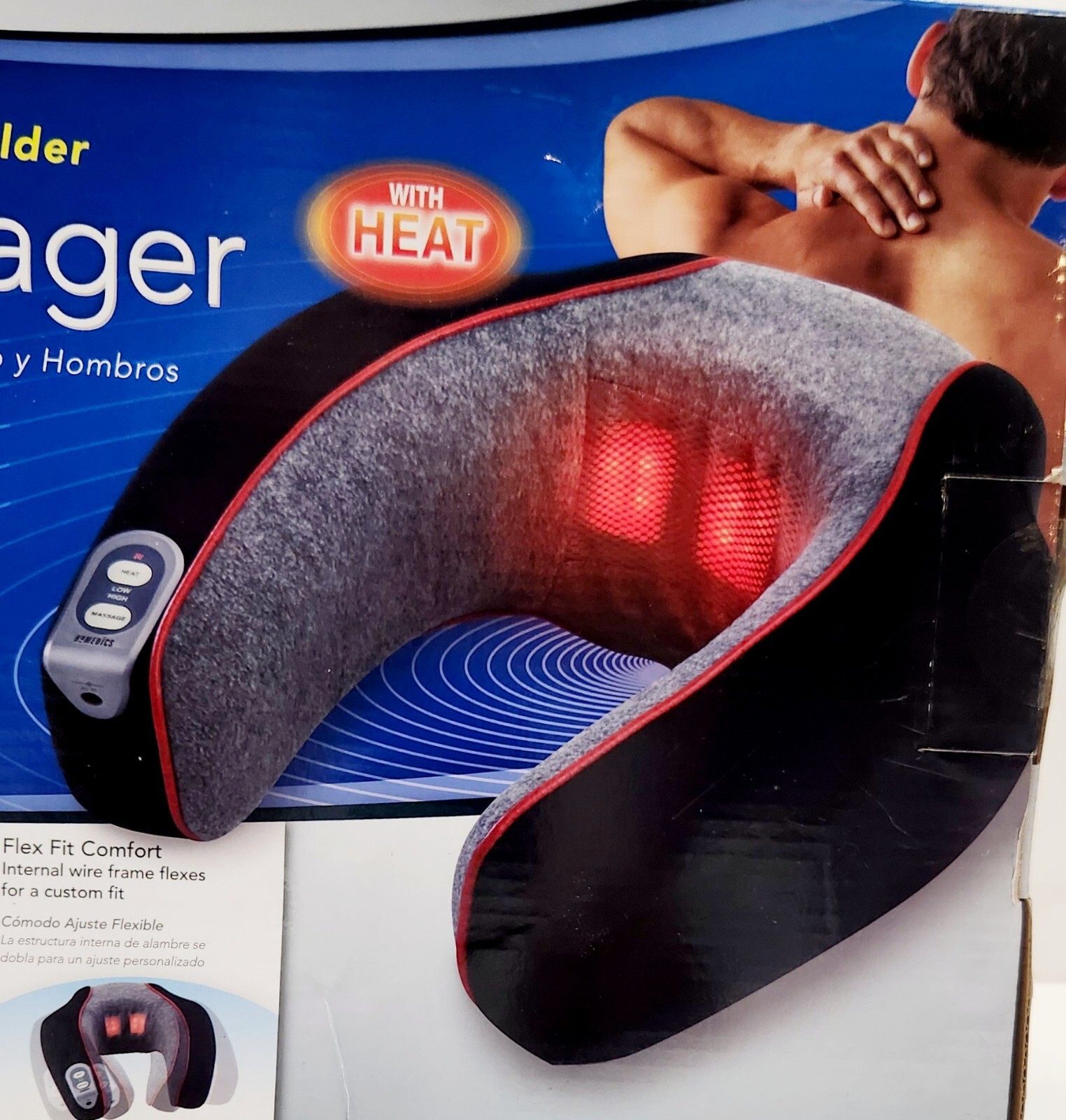 Homedics Neck & Shoulder Massager w Heat, NMSQ-200J-2, Flex Fit Comfort, 2007