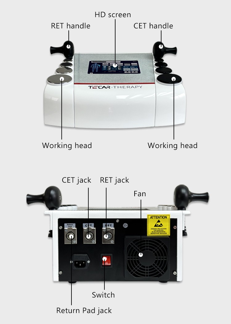 Professional Tecar Therapy Machine CET RET Rehabilitation Pain Relief Face Lift