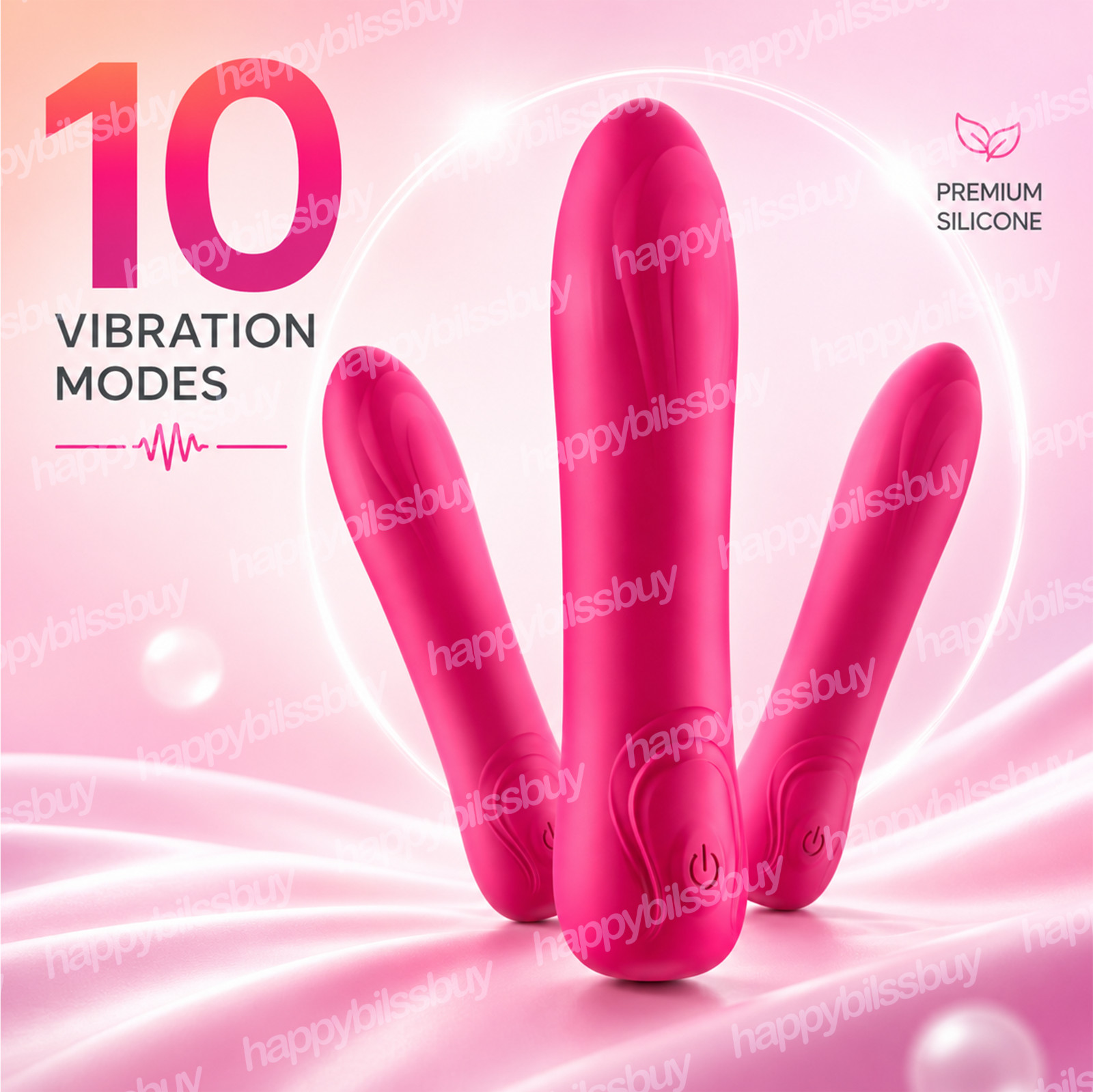 Women Mini powerful Bullet Shape 10 Speed Vibrating Massage Rechargeable