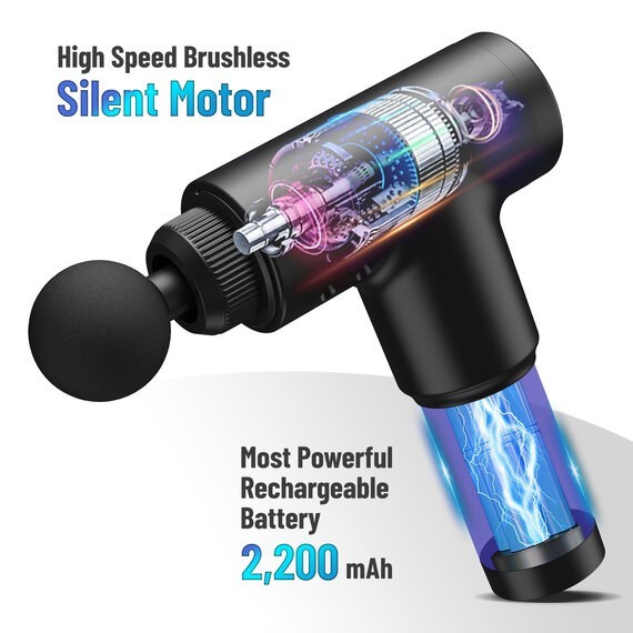 New TRAKK Beast Massage Gun Rechargeable Deep Tissue Massager 4 Heads