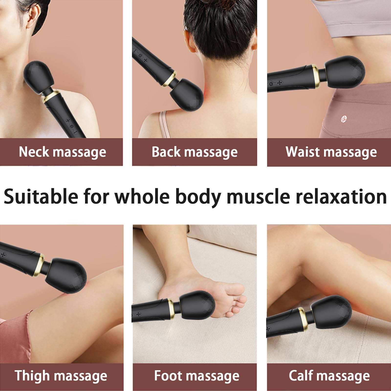 Smmgqeee Handheld Cordless Personal Wand Massager – Vbrating Massagers-Travel…