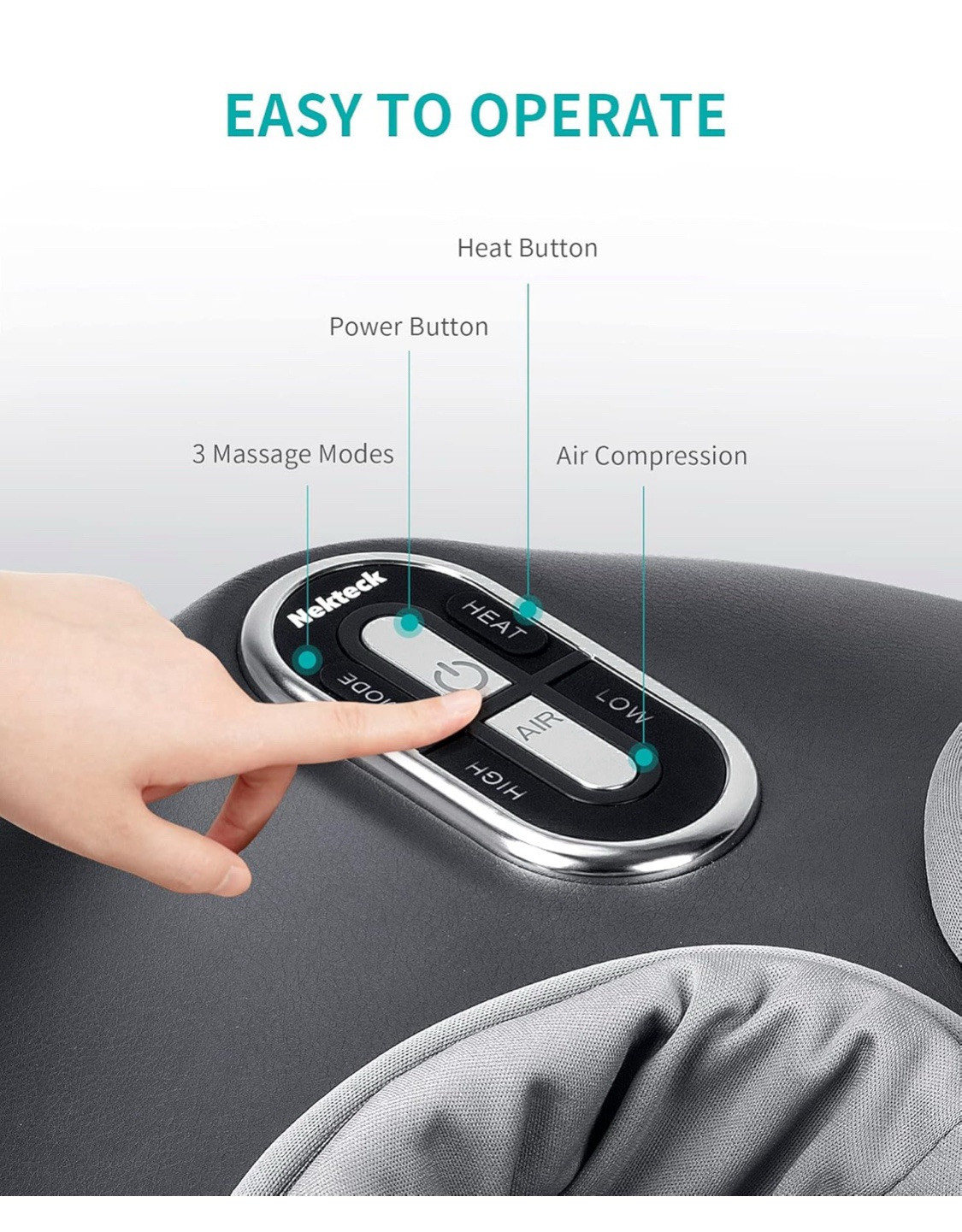 Nekteck Shiatsu Foot Massager Machine – Black (NK-FM-0301-GY-SP)