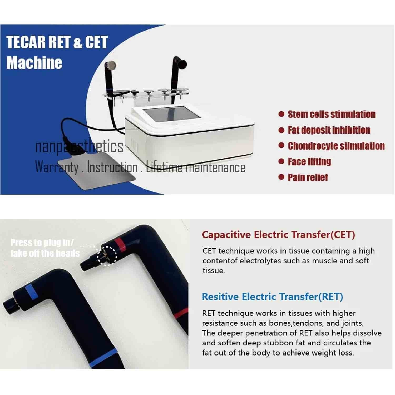 Tecar Therapy Machine Physiotherapy Pain Relief Body Massage Shaping Face Lift