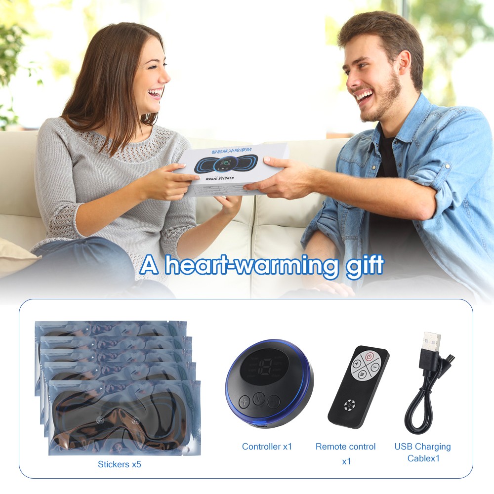 LCD Display EMS Neck Stretcher Electric Massager 8 Mode Cervical Massage Patch