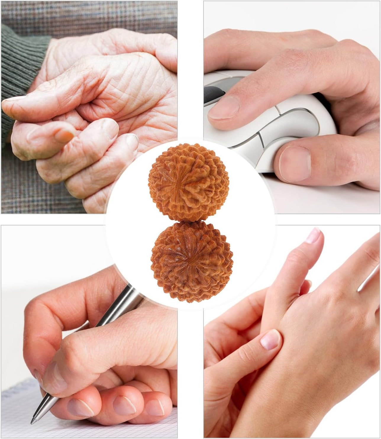 Wood Hand Exercise Ball Massage Ball Chinese Exercise Baoding Wood Massage Tools