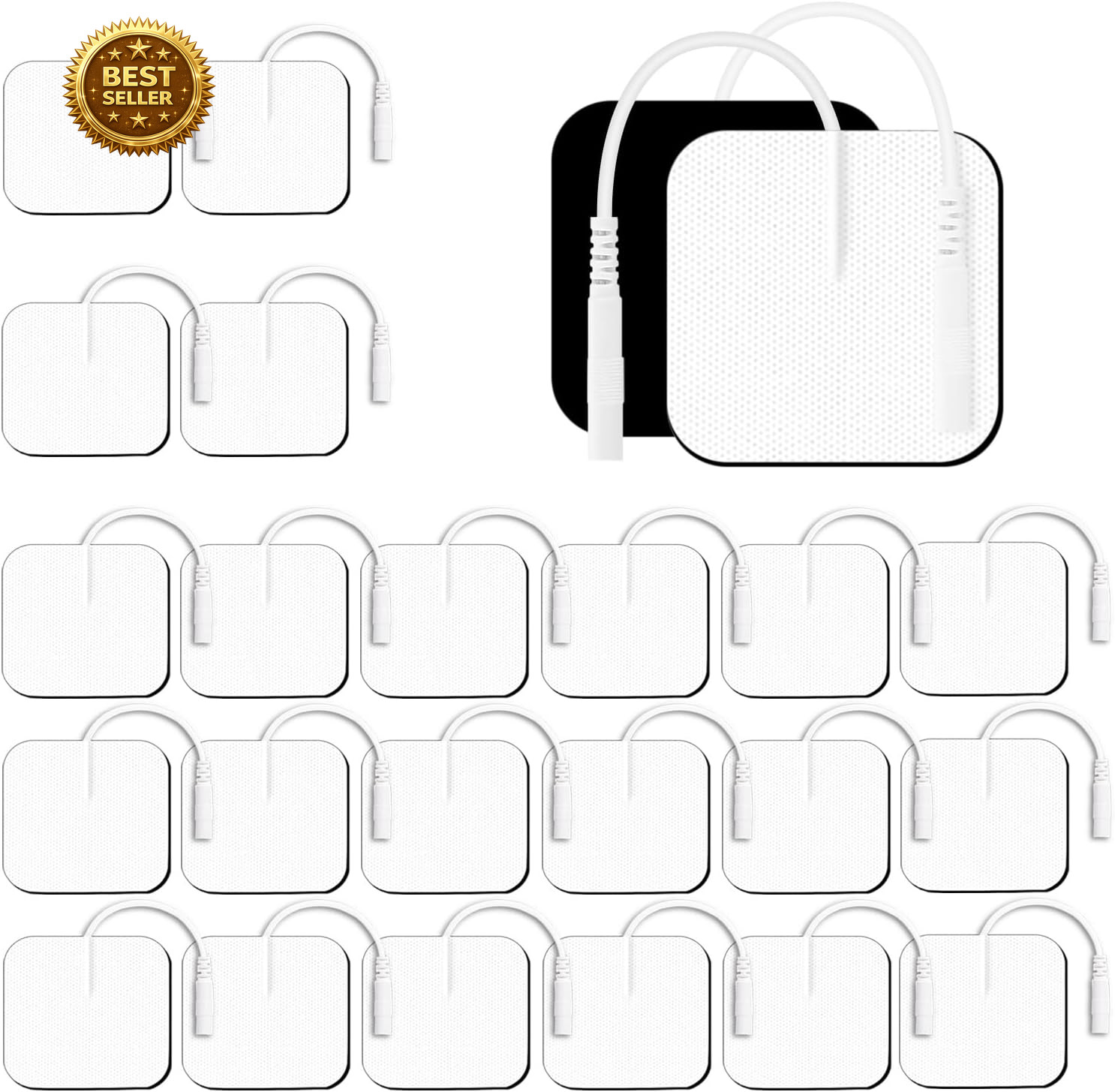 22 PCS 2” TENS Unit Electrode Pads – Compatible with AUVON TENS 7000