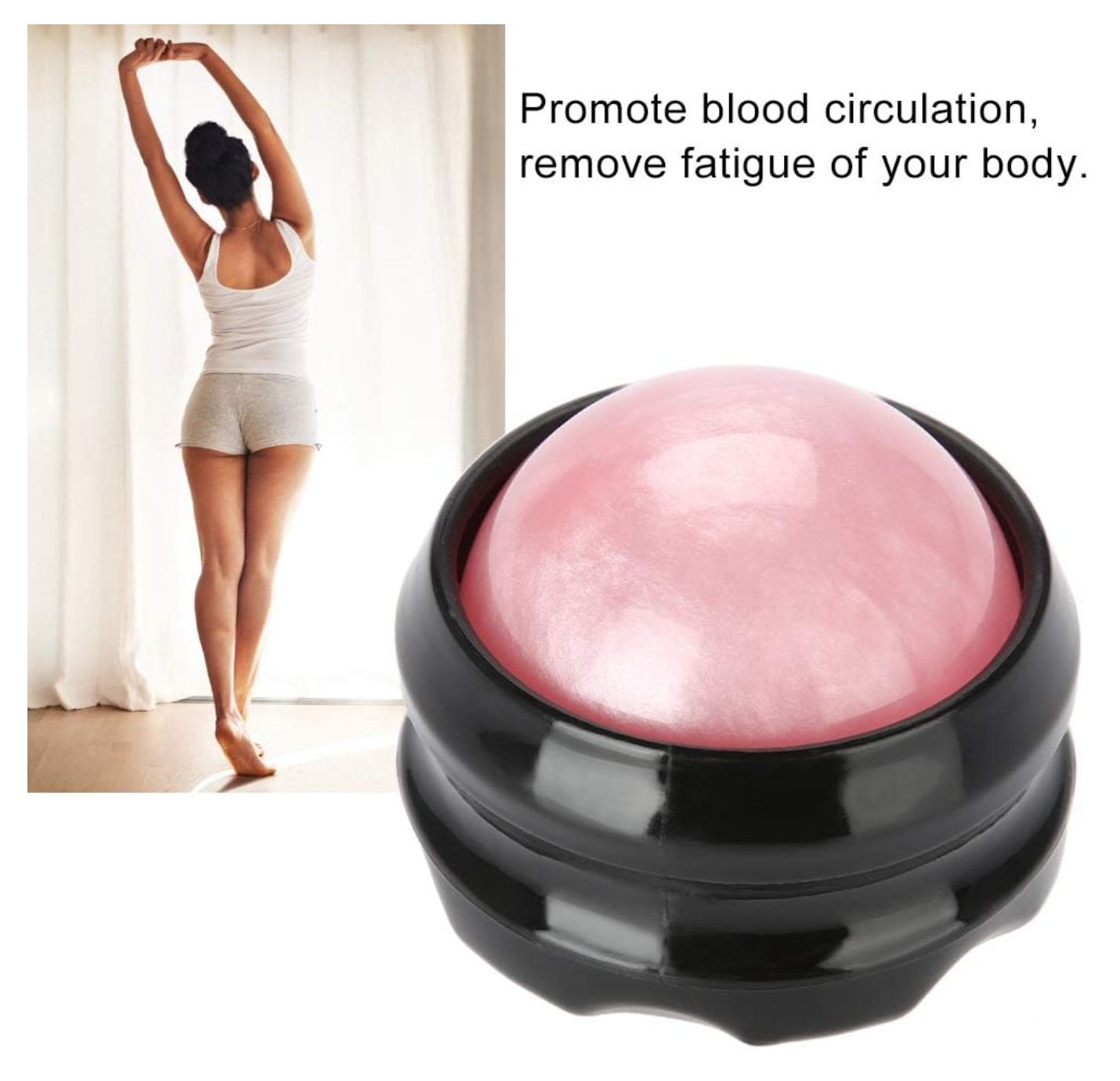 Massage Roller for Back & Joints | Handheld Muscle Pain Relief Tool (Pink)